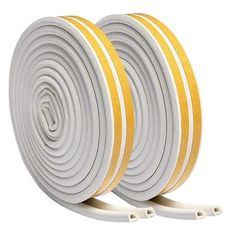 White 9x6mm 2pcs 5 м/10 м самоклеющиеся D E тип EPDM силиконовая пена-герметик прокладка звукоизоляция избегания столкновений уплотнение для окна полосы - Цвет: White 9x6mm 2pcs