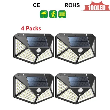 

100LEDs Wireless Solar light Solar Power PIR Motion Sensor Outdoor Waterproof for Street Garden Security Wall Lamp With 4 Modes