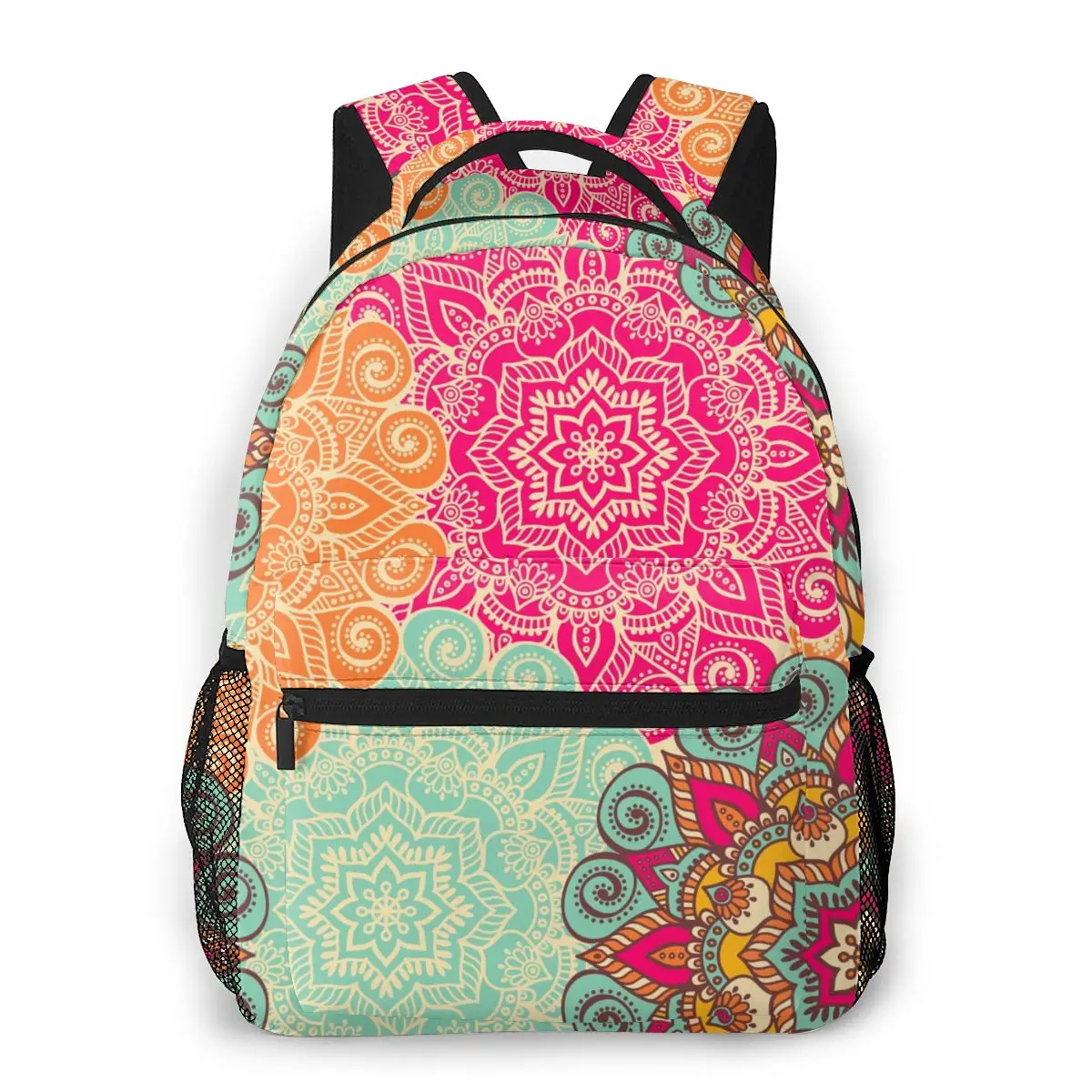 

Colorful Mandala Casual Daypack Travel School Bag with Pockets for Women College