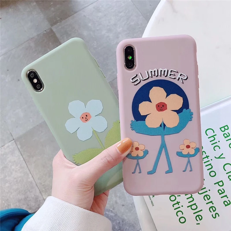 

Mobile Phone Case Summer Flower Cover for IPhone X 7 8 XR XS Max Fashion for IPhone 6 6s Plus