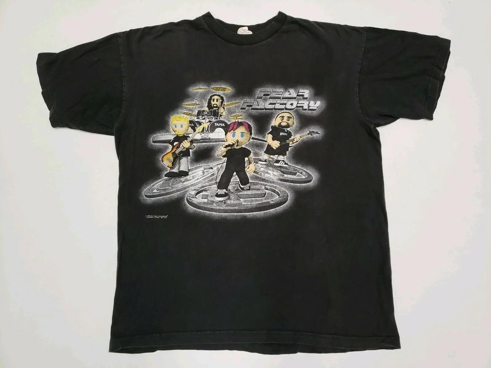 Винтажная Футболка фабрики страха 1999 мультфильм vtg nu Металл 90-х круглая шея