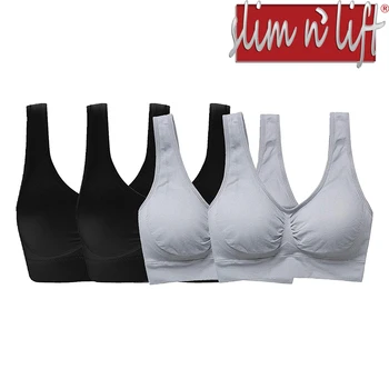 

Sleep Bras for Women, Comfort Seamless Wireless Stretchy Sports Bra, 4 Pack Bras with Removable Pads BY Slim N Lift