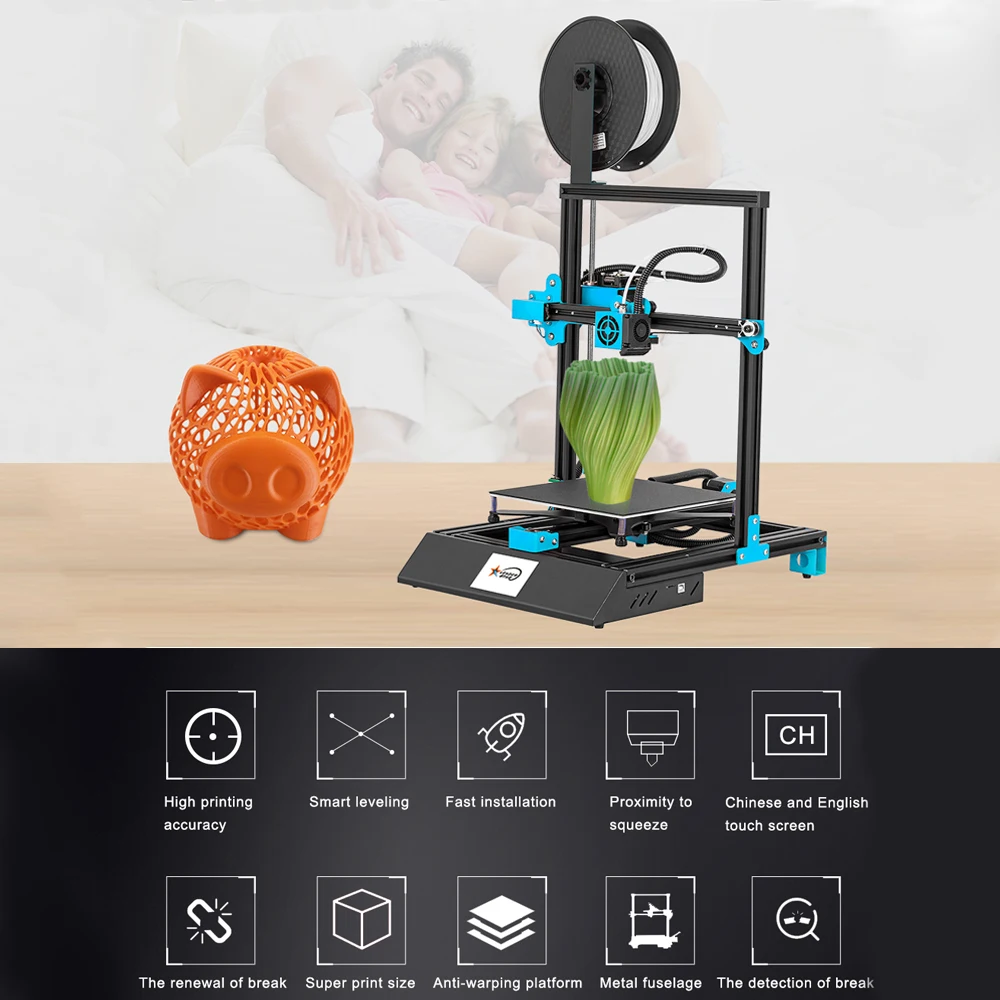 Высокоточный 3d принтер 3,5 дюймов сенсорный экран DIY с функцией печати для дома и школы DIY ремесло