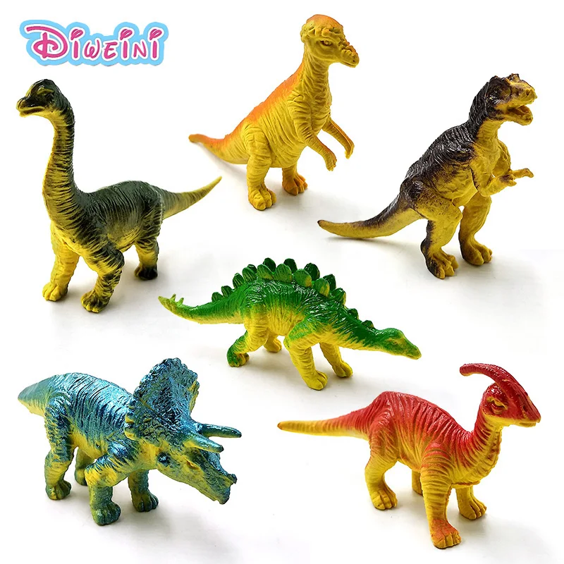 

6pc Dinosaur Stegosaurus Tyrannosaurus Rex Triceratosaurus Brachiosaurus Animal model action figure hot toy set for children Kid