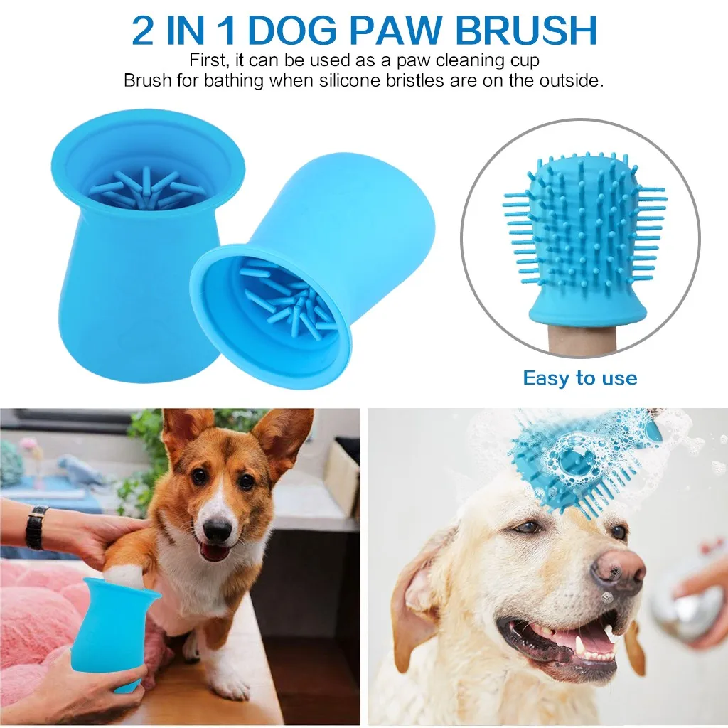 

Dog Paw Cleaner Cup Soft Silicone Combs Portable Pet Foot Washer Cup Paw Clean Brush Quickly Wash Dirty Foot limpia patas perro