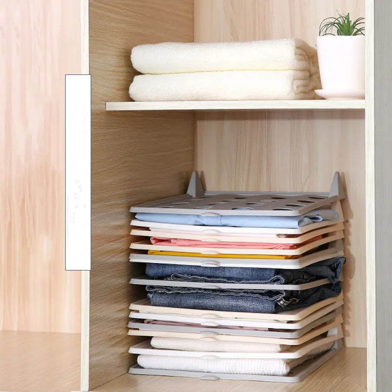 1Pc Fast Clothes Fold Board Storage Rack T-shirt Anti-wrinkle Plastic Board Keep Wardrobe Neat Saving Space Closet Organzier