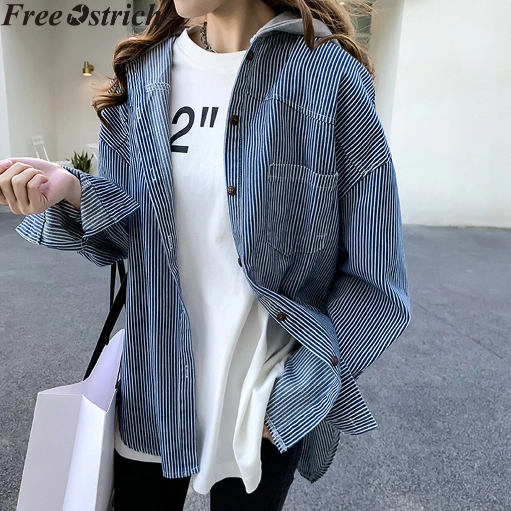 striped denim shirt womens