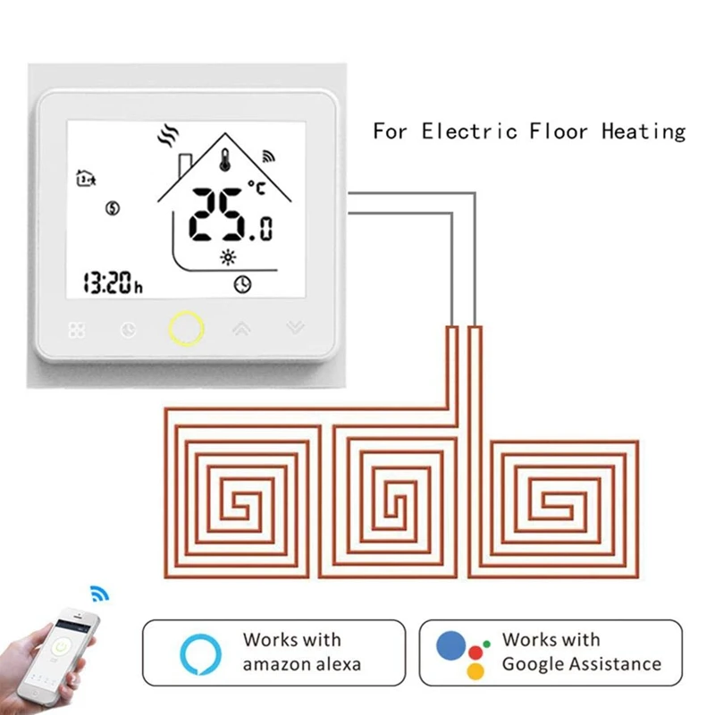WiFi умный термостат контроллер температуры для электрического подогрева пола с Alexa Google Home