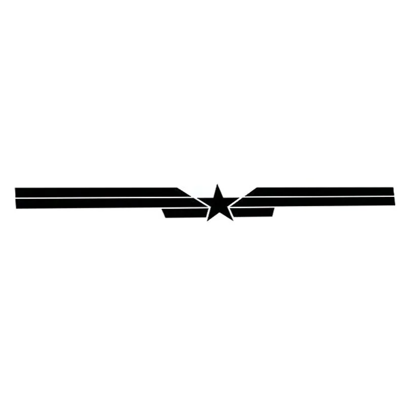 

Car Sticker Fashion Logo Star Stripe Windscreen PVC Sticker Black/silver 20cm*1.9cm