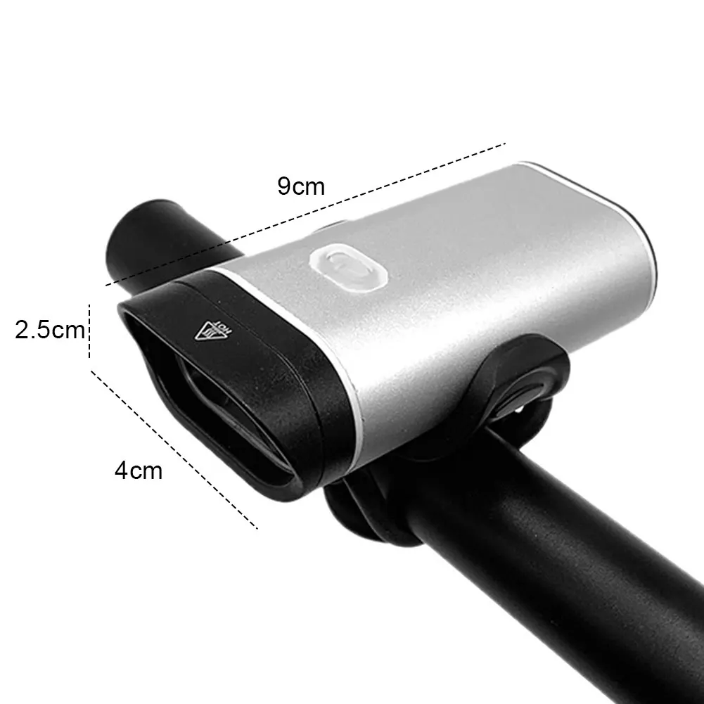 Прочный передний фонарь для велосипеда USB Серебряный 1800 MAh 350LM велосипедный фонарь велосипедный предупреждающий задний фонарь светодиодный аксессуары для верховой езды