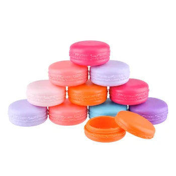 

10g Empty Refillable Macaroon Cream Jar Travel Plastic Cosmetic Sample Containers with Screw Cap WB2407