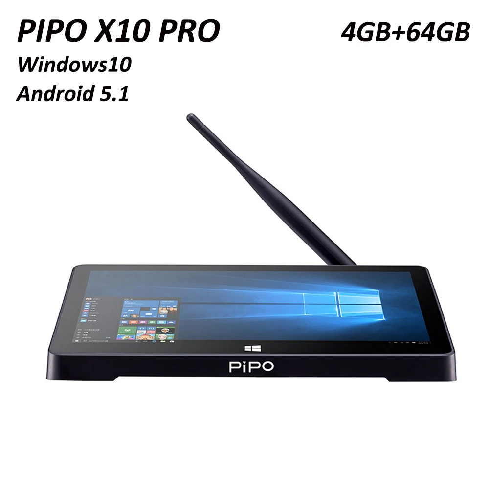 

PIPO X10pro Mini PC IntelZ8350 Android5.1+Windows10 Dual OS 4GB64GB 2.4G/5G WIFI HDMI Bluetooth4.0 HD1920*1280 Screen HD Mini PC