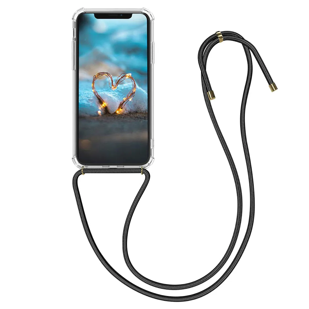 Beautyss чехол для телефона iPhone 7 8 Plus X MAX XR с ремешком прозрачный ТПУ ожерелье-шнурок с кулоном наплечный Шнур - Цвет: P03