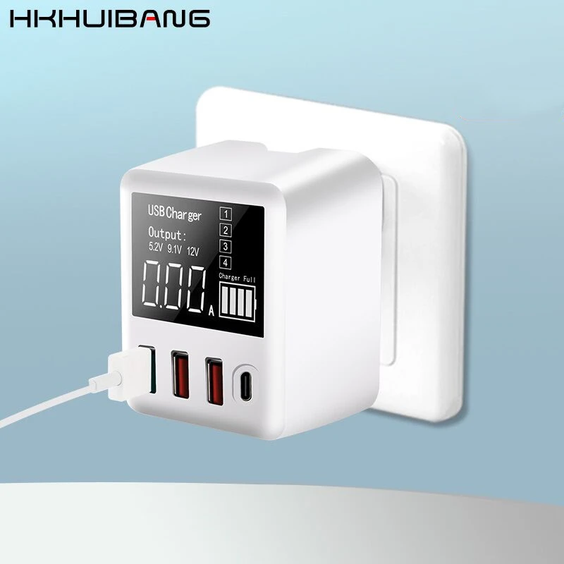 Скидка font b Usb b font type C зарядное устройство 30 Вт Быстрая зарядка QC4.0 QC3.0 портативное зарядное устройство светодиодный дисплей font b USB b font зарядное устройство для iPhone X...