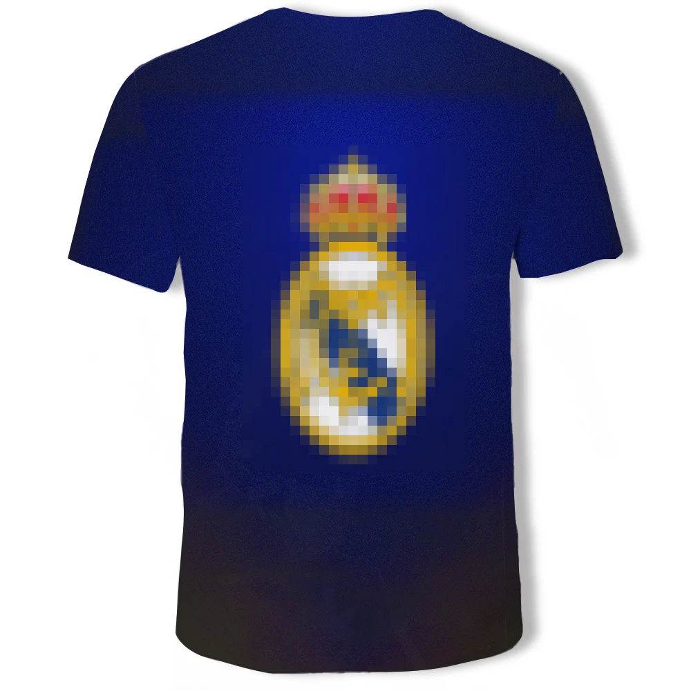 Solid color stitching T-shirt Champions Men Tops T Shirts Casual Fashion 12 Champions Real Madrid goal gol league cup T Shirt