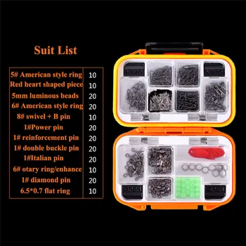 

191Pcs/set Fishing Tackle Kit Swivels Snaps Hooks Sinkers Beads Box Set Fishing Tackle Boxes Accessories