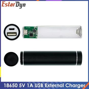 Metal Power Bank Kit fai da te Custodia scatola di saldatura gratuita 1X 18650 Batteria 5V 1A Caricatore esterno USB smartphone