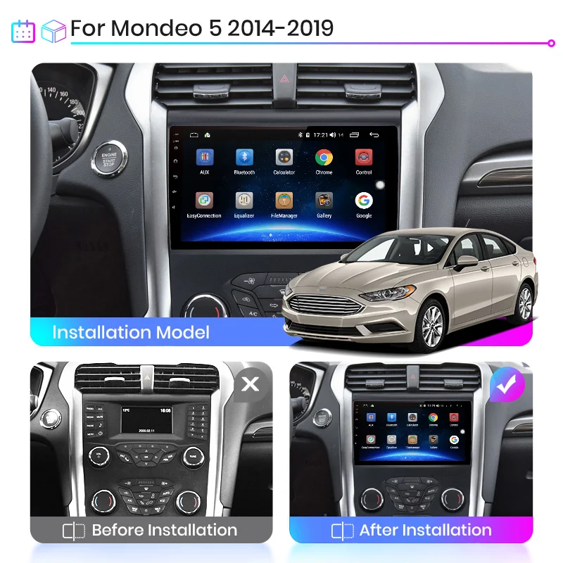 Автомобильный мультимедийный плеер 9 дюймов 2 din Android 8 1 Wi Fi GPS навигация для Ford Mondeo 5