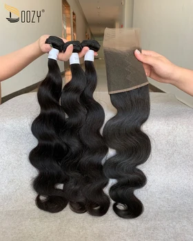 

Doozy Hair Peruvian Hair Body Wave 3 Bundles With Frontal Human Virgin Hair
