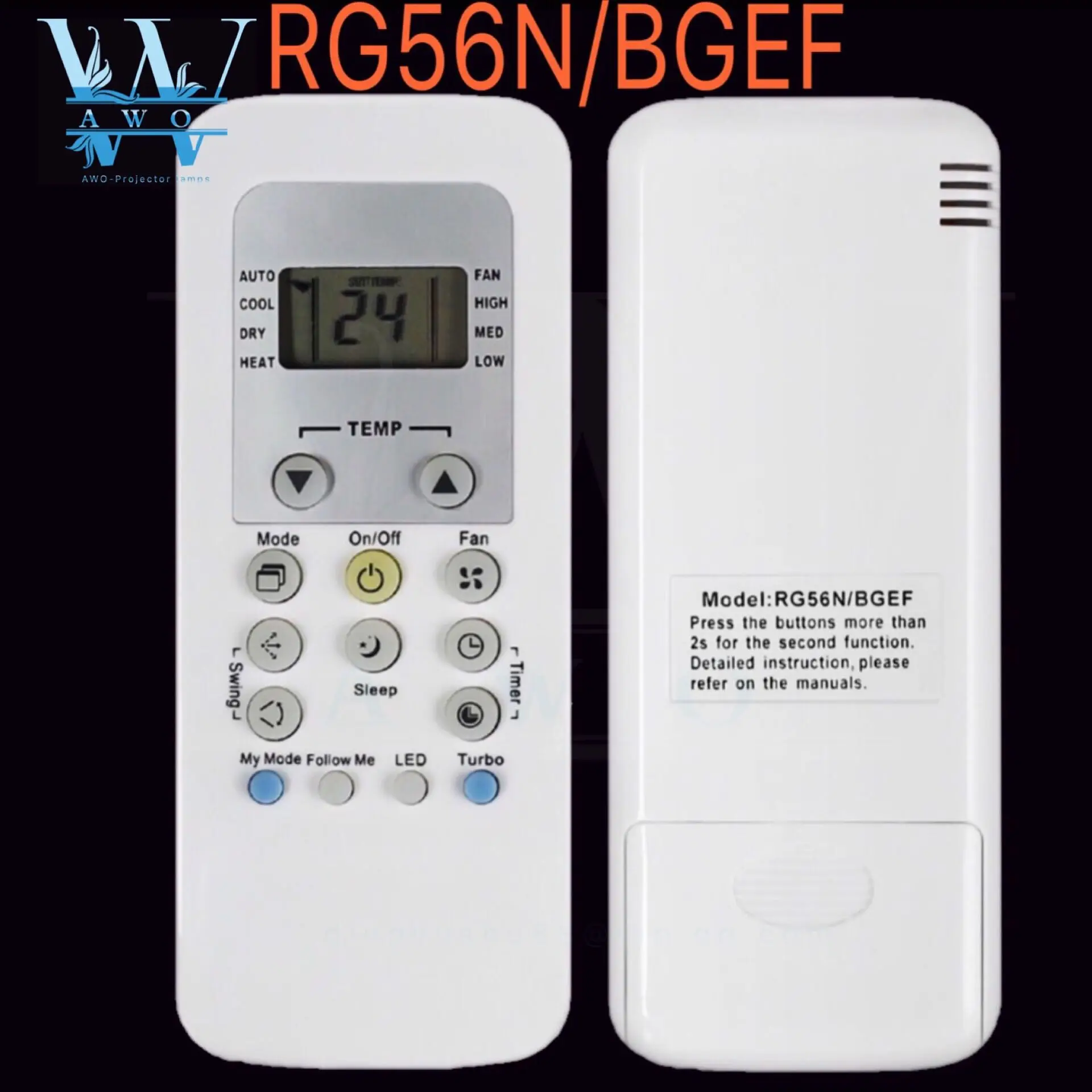 New Remote Control For Carrier Air Conditioner Rg56n/bgef Rg56v/bgef