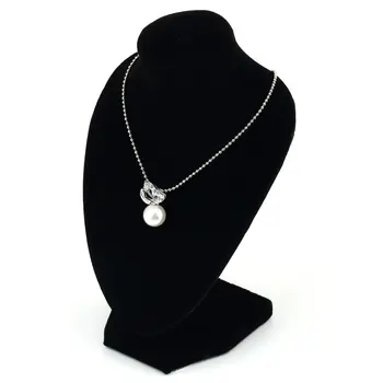 

Black Velvet Body Necklace Display Pedestal Jewelry Chain Holder Bust 10*15cm