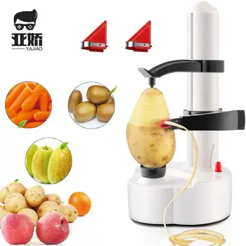 

YAJIAO Automatic Electric Potato Peeler Automatic Rotating Fruits Vegetables Cutter Kitchen Peeling Tool for Fruit Vegetables