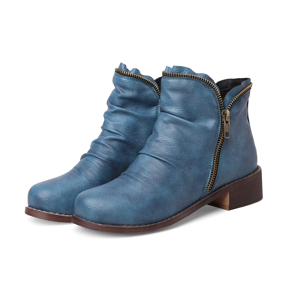 

2021 Fashion British Style Women's Boots Female Zipper Ankle Boots Winter Shoes For Women Martine Boots