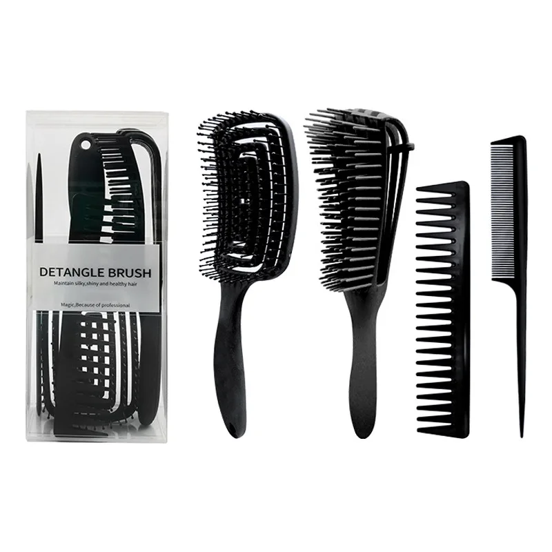 Detangling Hair Hrush Hair Comb Set Detangler Hairbrush For Curly Hair Barber Accessories Hair Care Styling Tools