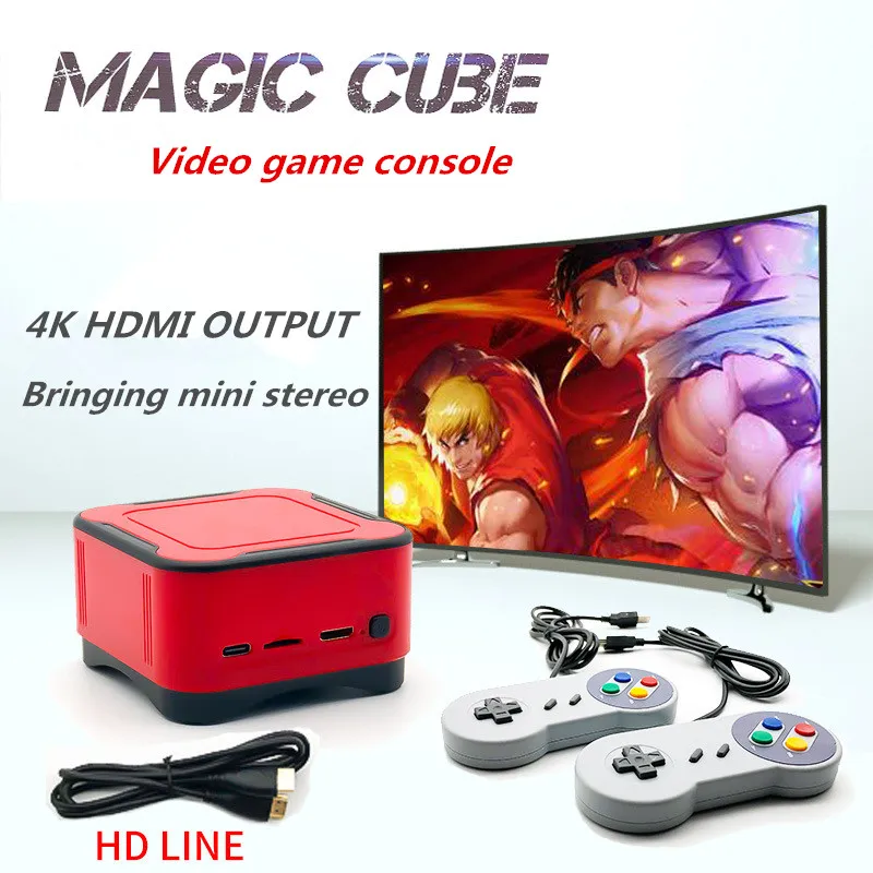 Игровая приставка Magic cube 4K с HDMI выходом ТВ видео маленькая колонка можно добавить