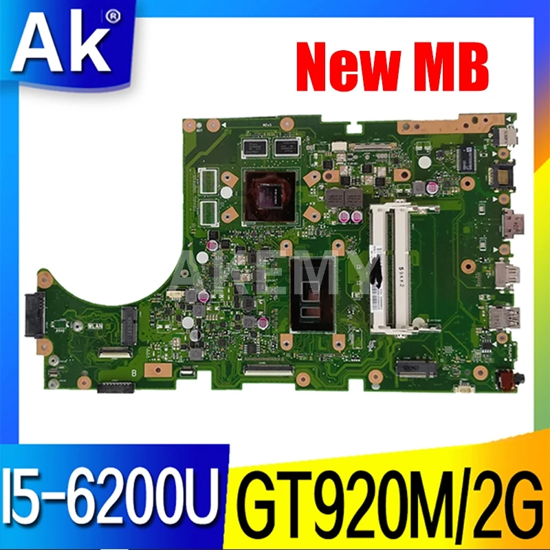 Материнская плата для ноутбука For Asus X756UW X756UJ X756UQ X756UR X756UV X756UX X756U I5 6200U GT920M/2GB