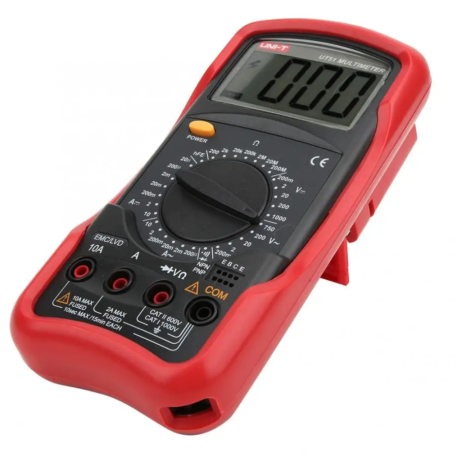 UNI-T UT51 True RMS Digital Multimeter Resistance Capacitance AC DC Current Voltage LCD Display Low Voltage Prompt
