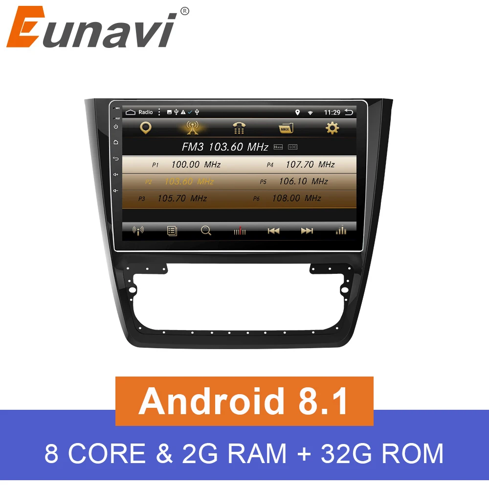 

Eunavi Android 8.1 Octa-core 10.1 inch Car Radio HeadUnit GPS Navi Player for Skoda Yeti 2014 2G+32G with WIFI RDS car stereo