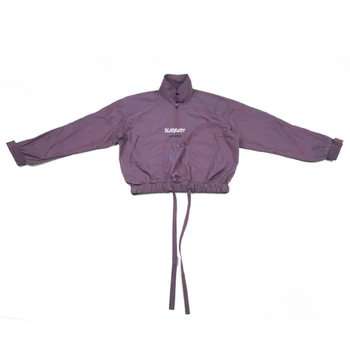 

Lightweight Iridescent Belted Bomber jacket Half-zip Raglan Track Pullover