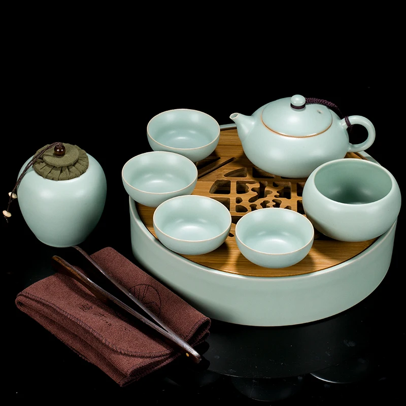 Ru Ware Complete Set Kung Fu Tea Set Teapot Tureen Tea-Soaked