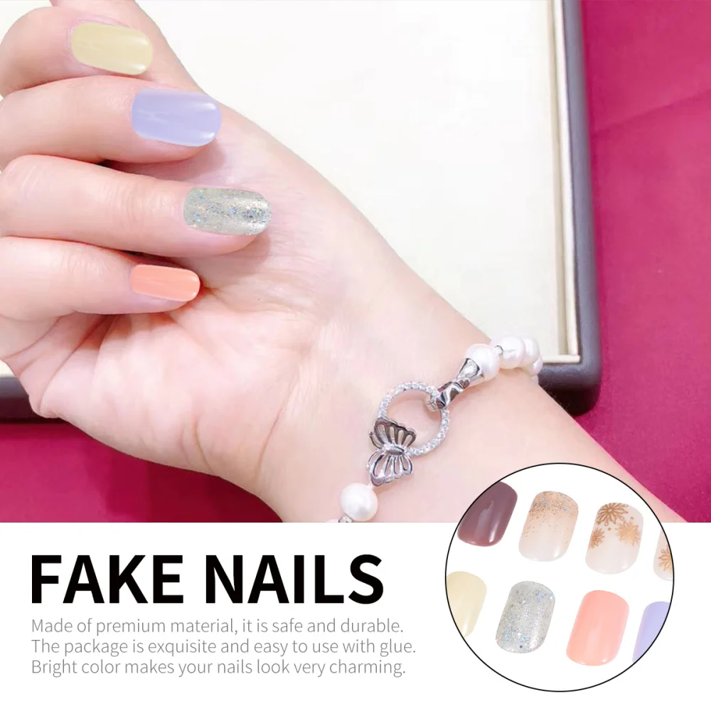 60 шт. накладные ногти накладки для ногтей шикарные наклейки дизайна