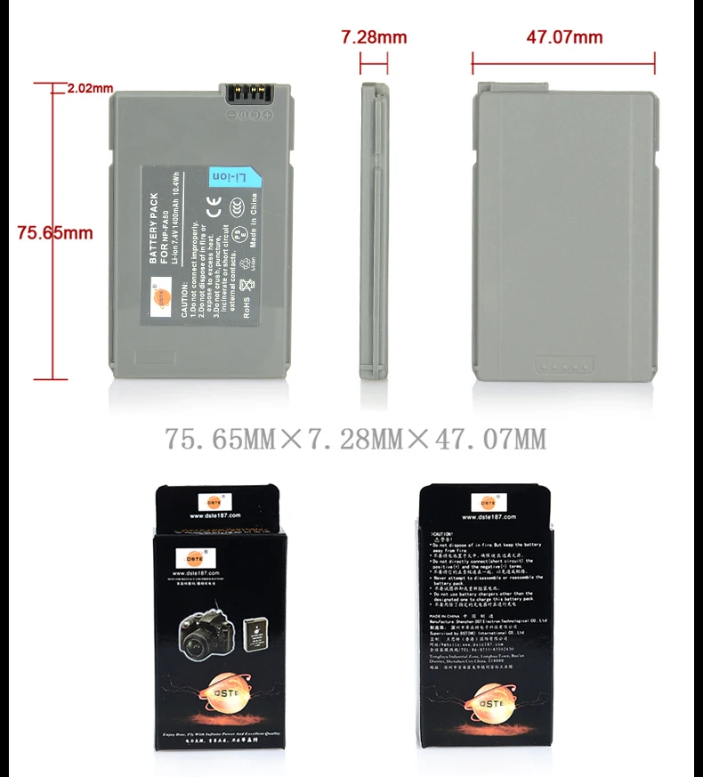 2 шт 1400mAh 7,4 V NP-FA50 DSTE Lion камера зарядное устройство для sony DVW-700 DCR-DVD7E PC55E HC90E PC1000E PC55/R PC55/B PC55/W