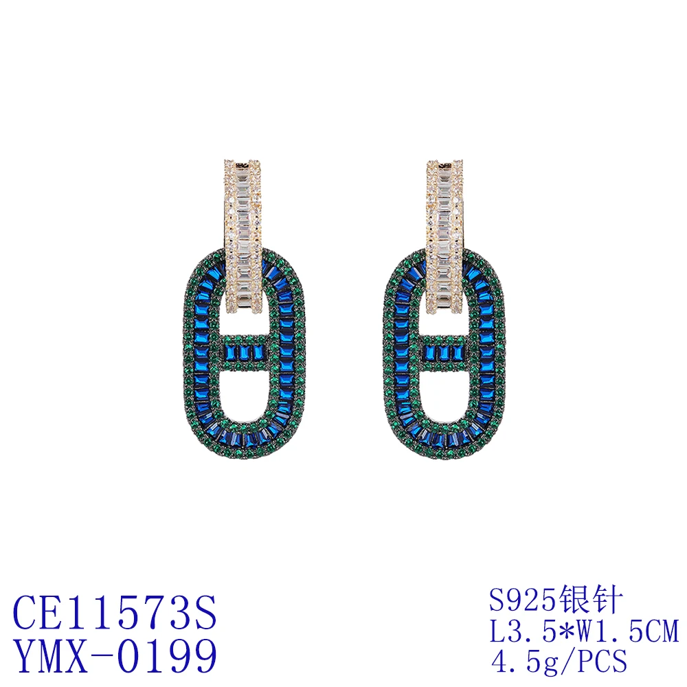 Luxury Cubic Zircon CZ Crystals Earrings Birthday Party Wedding Gift Fine New Jewelry CE11573