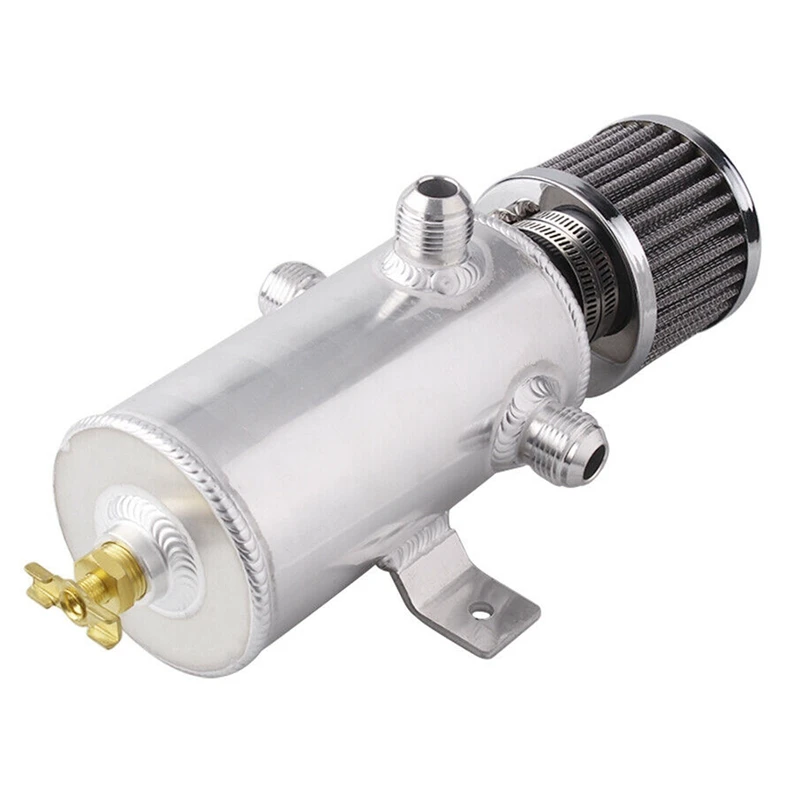 750Ml Universal Aluminium Baffled Engine Oil Catch Can with 2X AN10 Twin Port Breather Filter Car Fuel Tank | Автомобили и