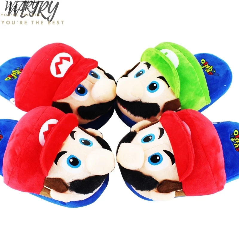 

IN 2020 4style Classic Games Super Mario Soft Slippers Mew Winter Indoor Plush Slippers Unisex Warm Home Slippers Shoes
