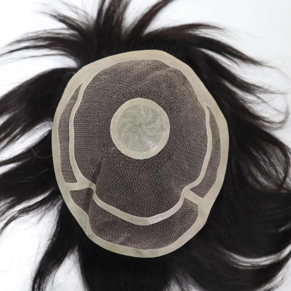 

Semi Quality Clearance Sale 6 inch Men Toupee Front "CC" Indian Human Hair Wigs Small Size Hair Piece