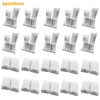 

20pcs Right Angle Flexible LED Light Strip Connectors Home Gapless Solderless Adapter Flame Resistant Easy Install SMD 5050
