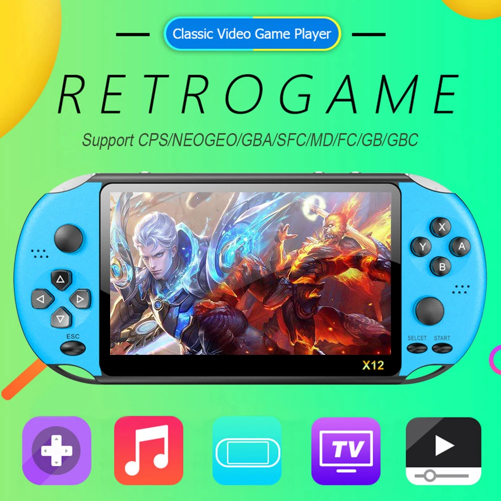 Консоль игровая X12 PLUS портативная 8 ГБ 2000 игр|Портативные игровые консоли| |