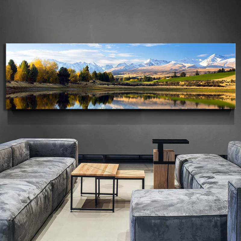 

New Zealand Hatton Hill South Island Canterbury Region Secret Lake Nature Scenery Landscape Wall Paintings Home Decor