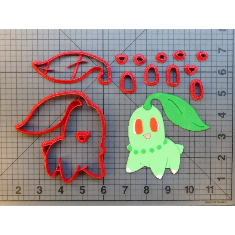 Raikou Chikorita Entei Vaporeon Cyndaquil Popplio Oshawott Go Egg 3D Печатный PLA пластик помадка украшение для печенья резак набор - Цвет: N8763 Chikorita  3in