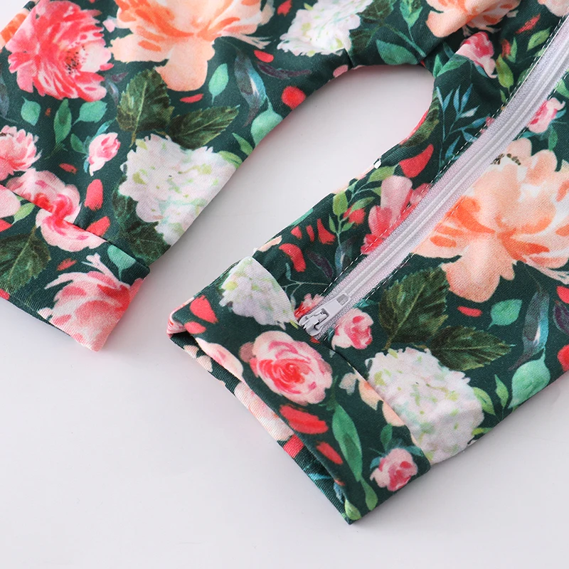 Newborn Baby Girl Romper Flower Summer Short Sleeve Zipper New Born Infant Jumpsuit Headband 2Pcs Outfits For Kids Clothes Set