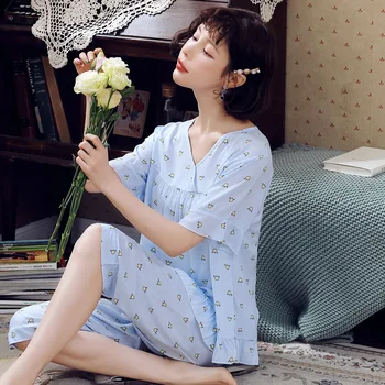 

FZSLCYIYI Pajamas for women Cotton pajama set women Summer womens pajamas sleepwear Short pajama set pijama pyjamas