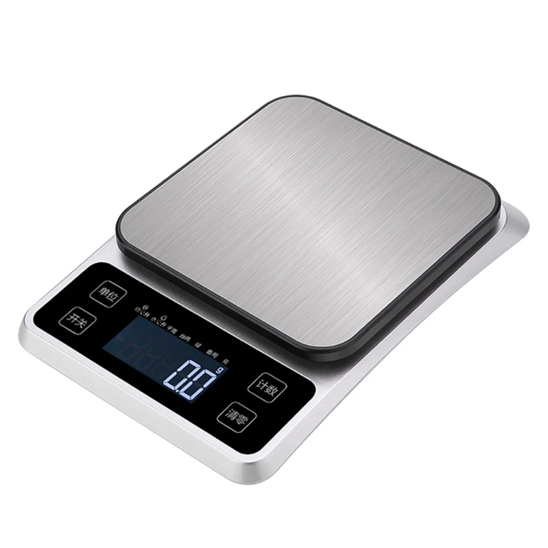 

Home Kitchen Slim Electronic Digital Scale Stainless Steel Weight Weighing Balance Gadget Durable Metal Platform Cooking