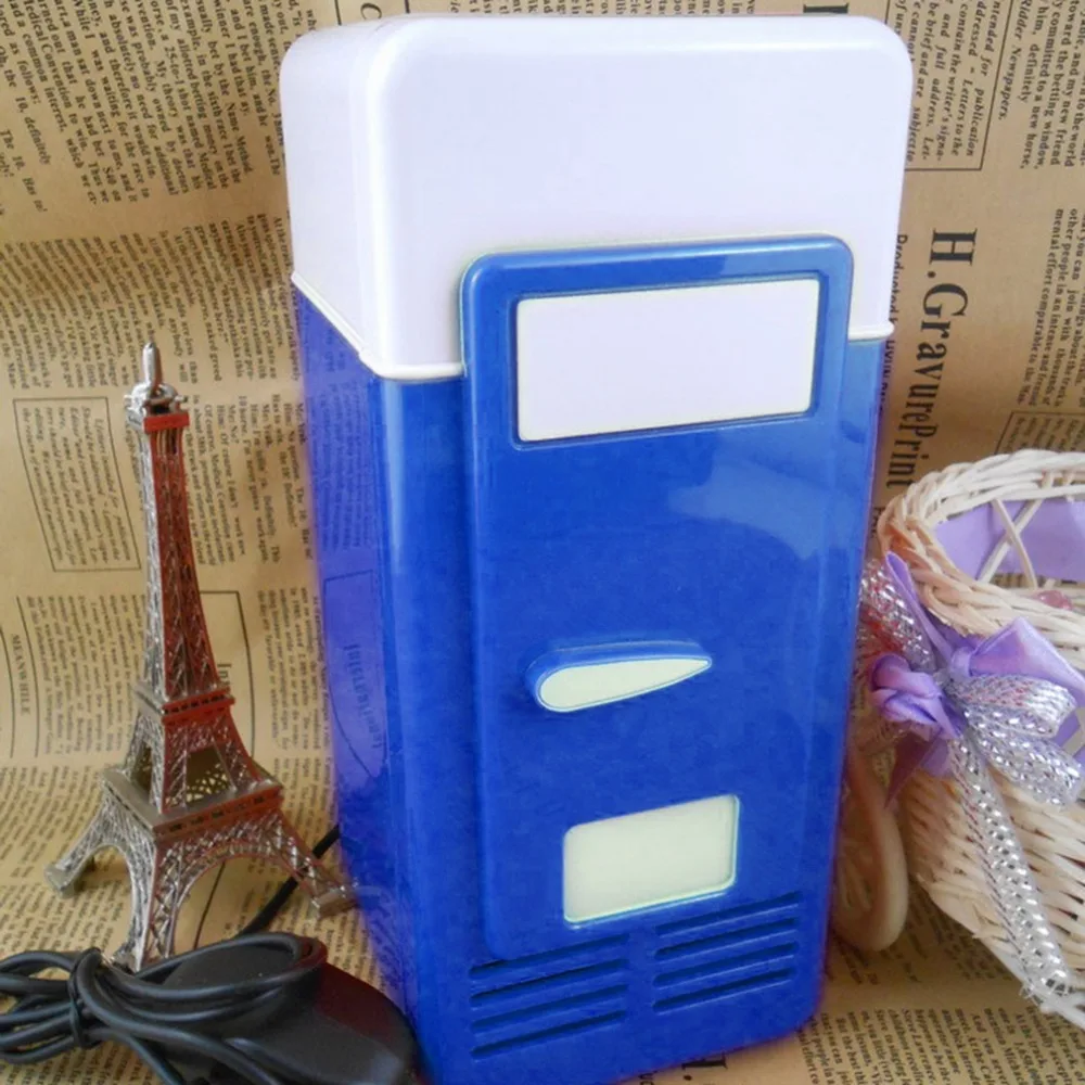 2 Color ABS 194*90*90mm Energy Saving and Eco-Friendly 5V 10W USB Car Portable Mini Drink Cooler Car Boat Travel Cosmetic Fridge
