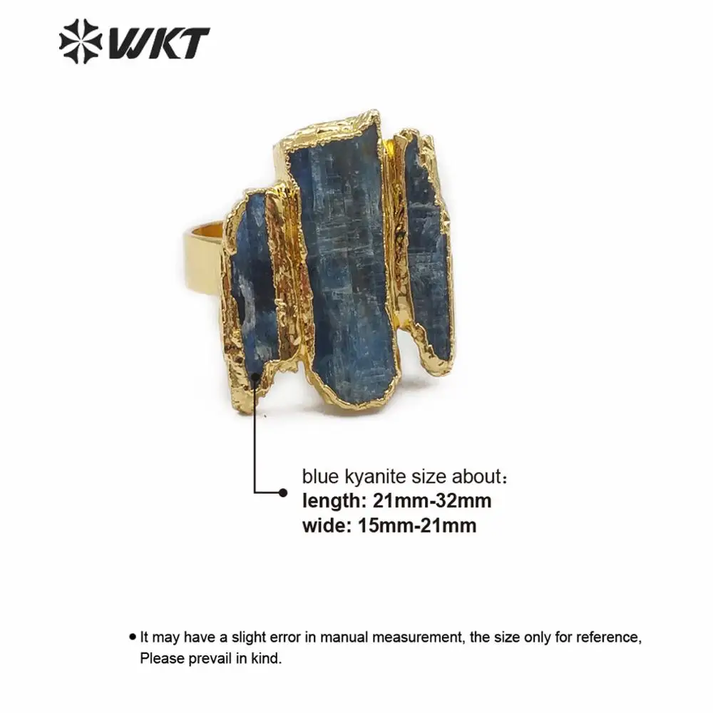 WT-R336 опт Эксклюзивный на заказ Синий Кианит кольцо Гальваническое с регулируемым размером кольца женские модные ювелирные изделия