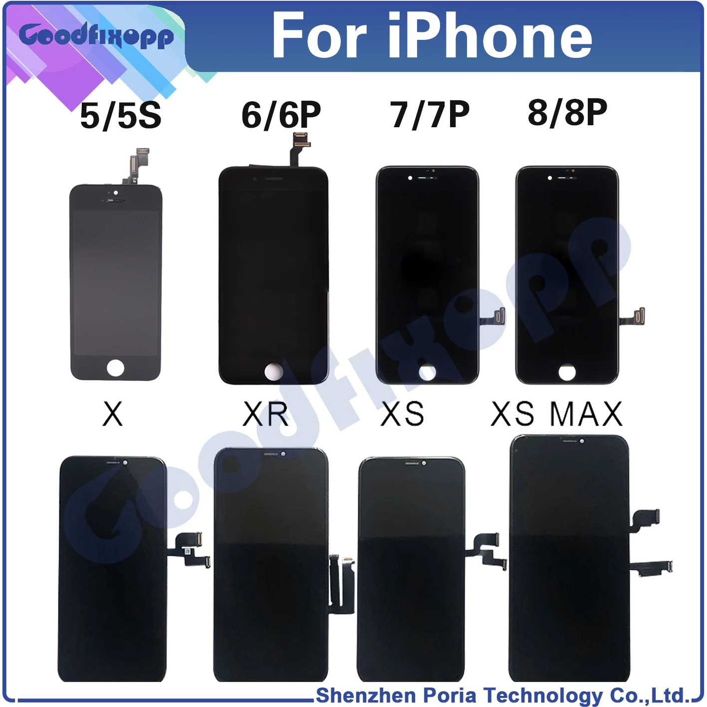 

For iPhone 5 5s 6 6P 7 7P 8 8P 11Pro Plus X XR XS XS MAX 11 Por Max LCD Display Touch Screen Digitizer Assembly Copy Incell